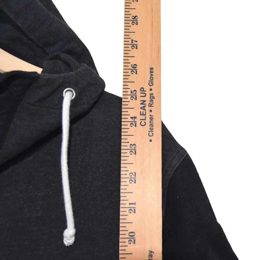 J.Crew Pullover Hoodie Size Small 85% Cotton Blend Medium Weight Faded Black